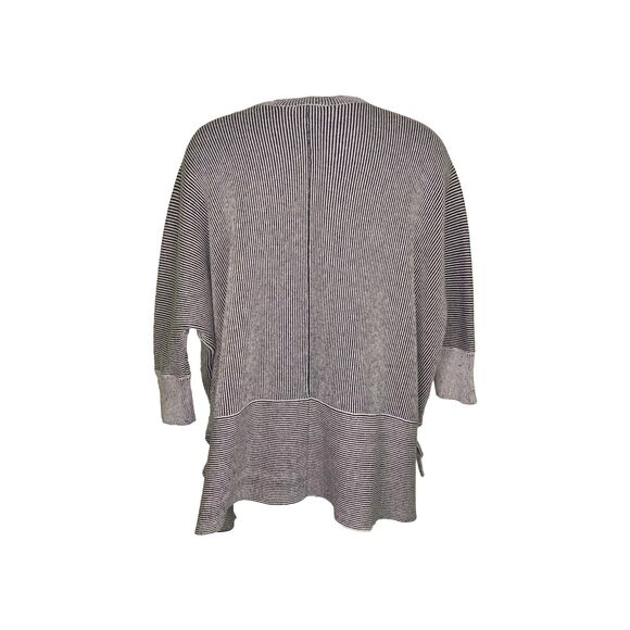 Cabi Women's Zip Cardigan/Top Black/White 3/4 Sleeve Side Ties Size Small - Picture 2 of 10